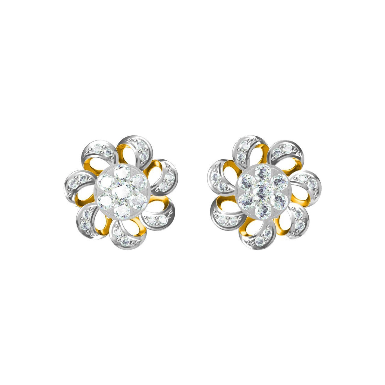 Clear Flake Earrings With Diamonds The Earrings - Pearlkraft