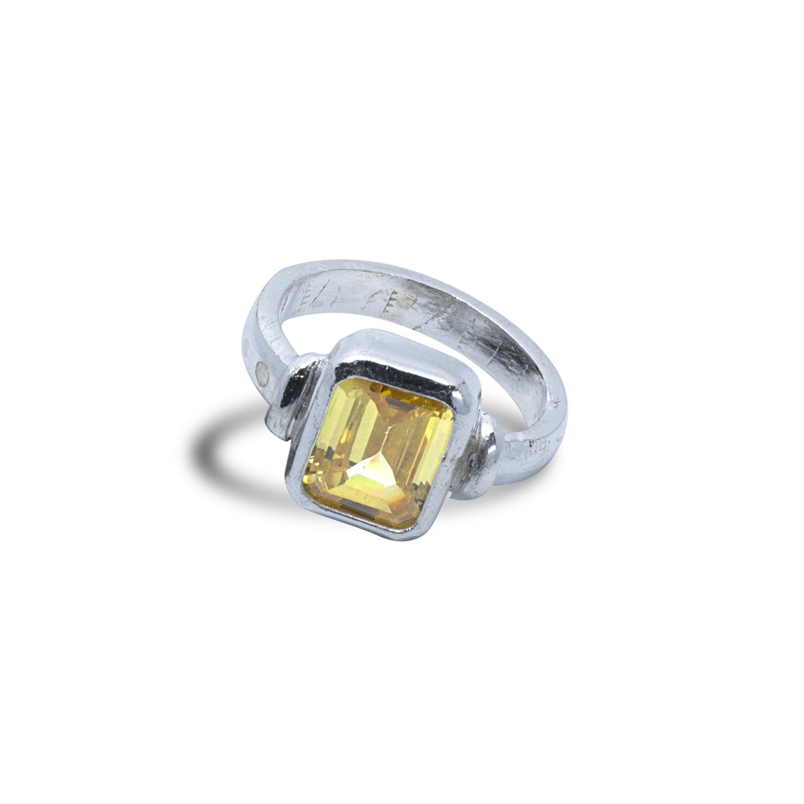 YELLOW STONE RING 6.00 CARAT Yellow Sapphire Stone RING GOLD Plated  Adjustable Ring Original and Certified