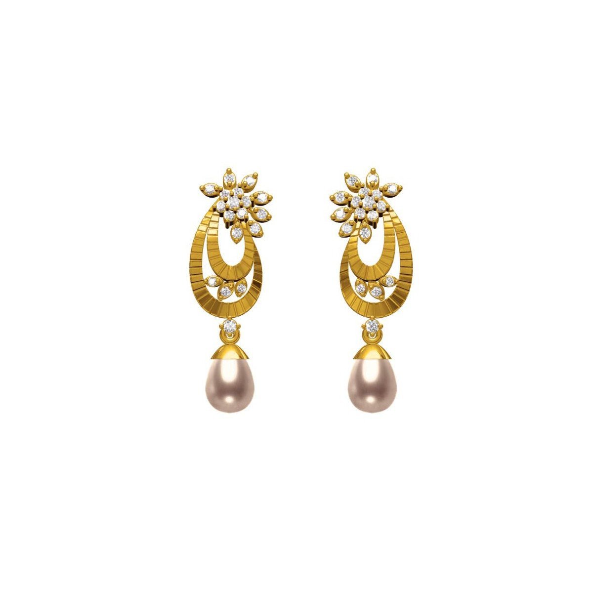 Traditional traditional pearl and gold earrings designs - Simple Craft Idea