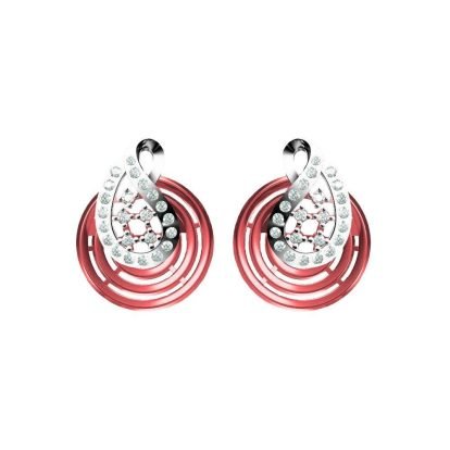 Red Twirl Earrings