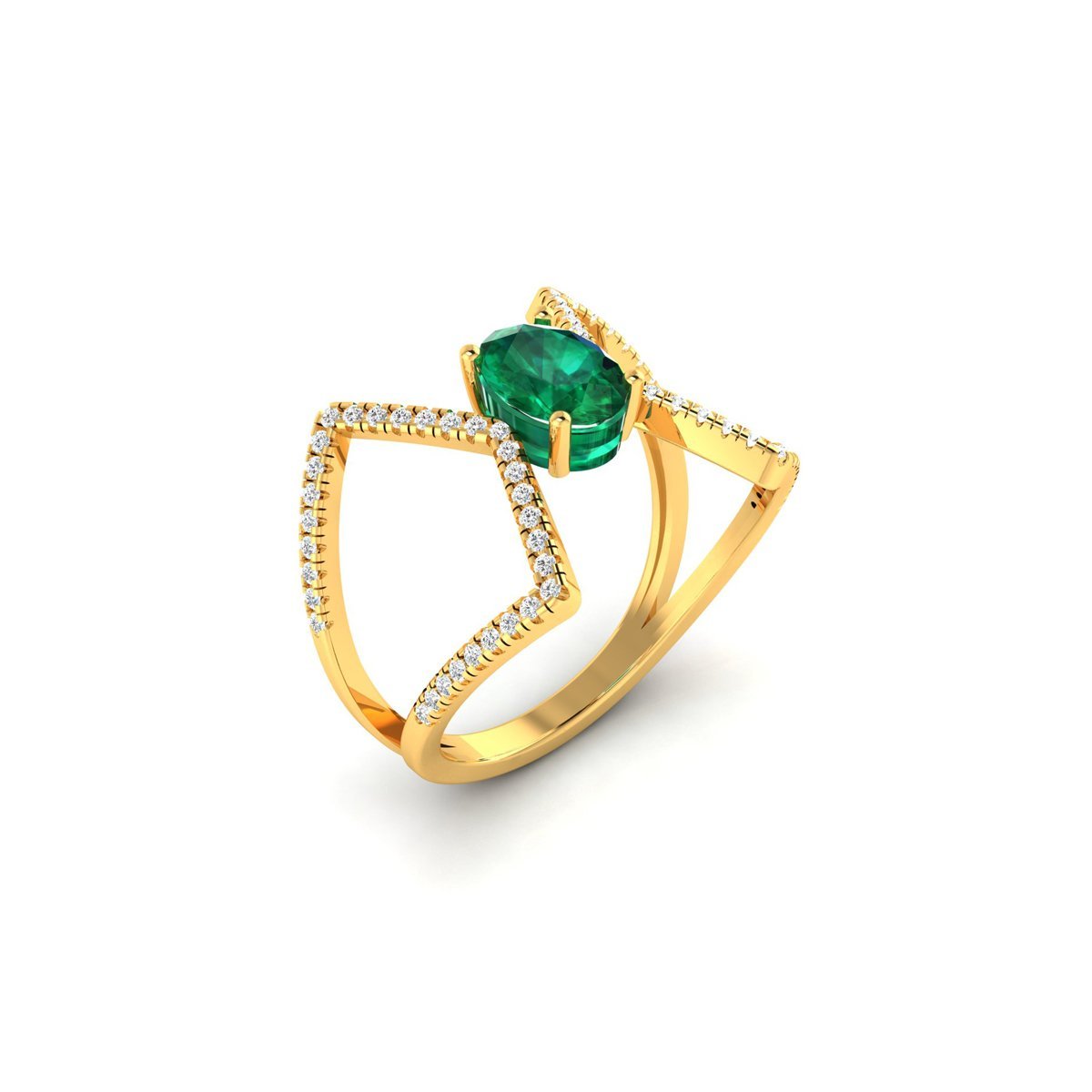 Buy quality Gold Green Stone Ring in Ahmedabad