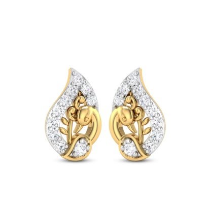 Gold Flame Diamond Earrings