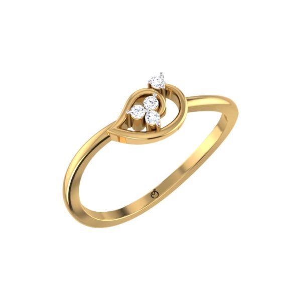 Heart Line Gold Ring