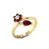 Ruby Flower Gold Ring
