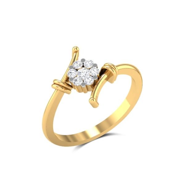 Gold Bond Diamond Ring - ₹23,400 Pearlkraft Wedding Band Collection